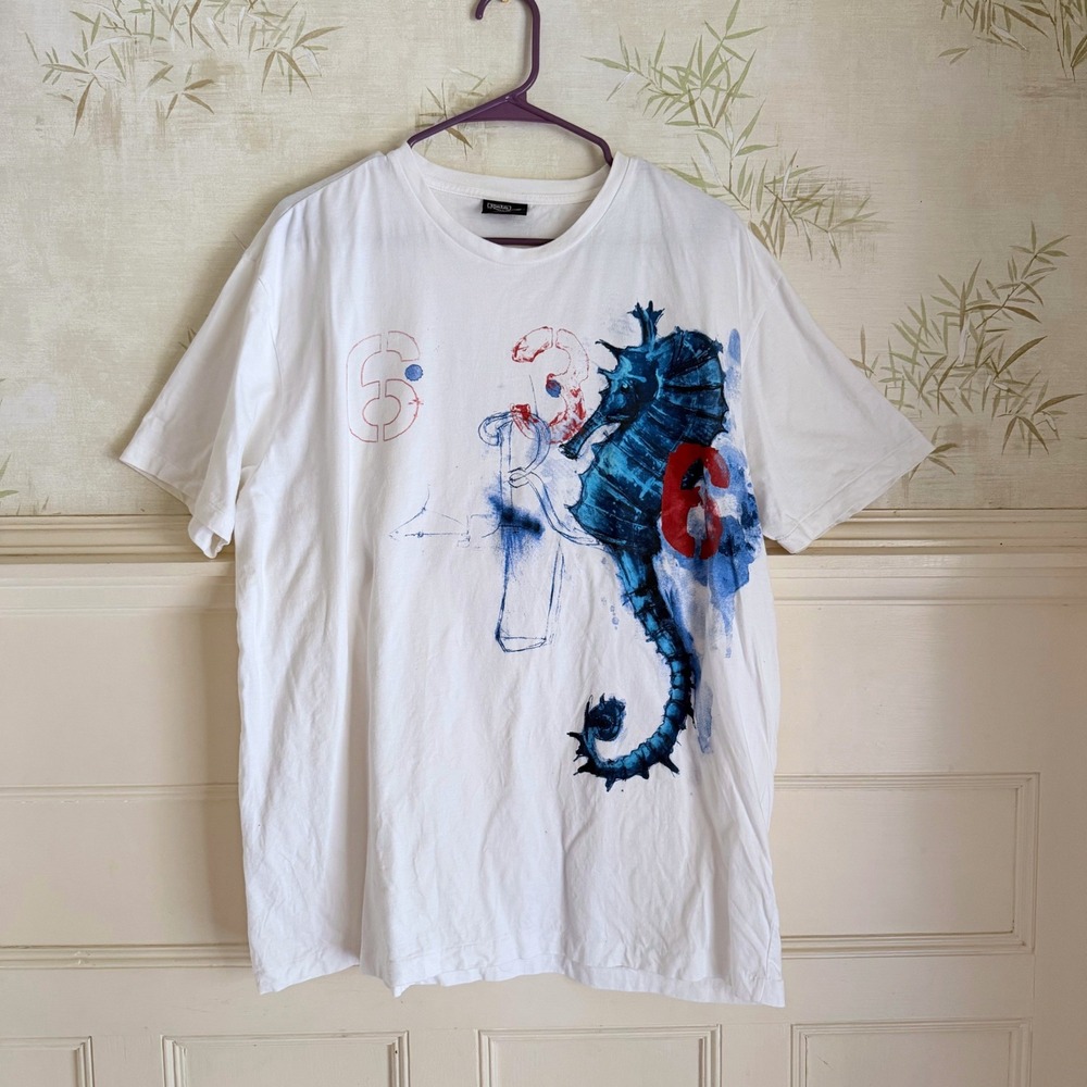 Vintage Polo Ralph Lauren T-Shirt Seahorse Graphic Print Cotton Large